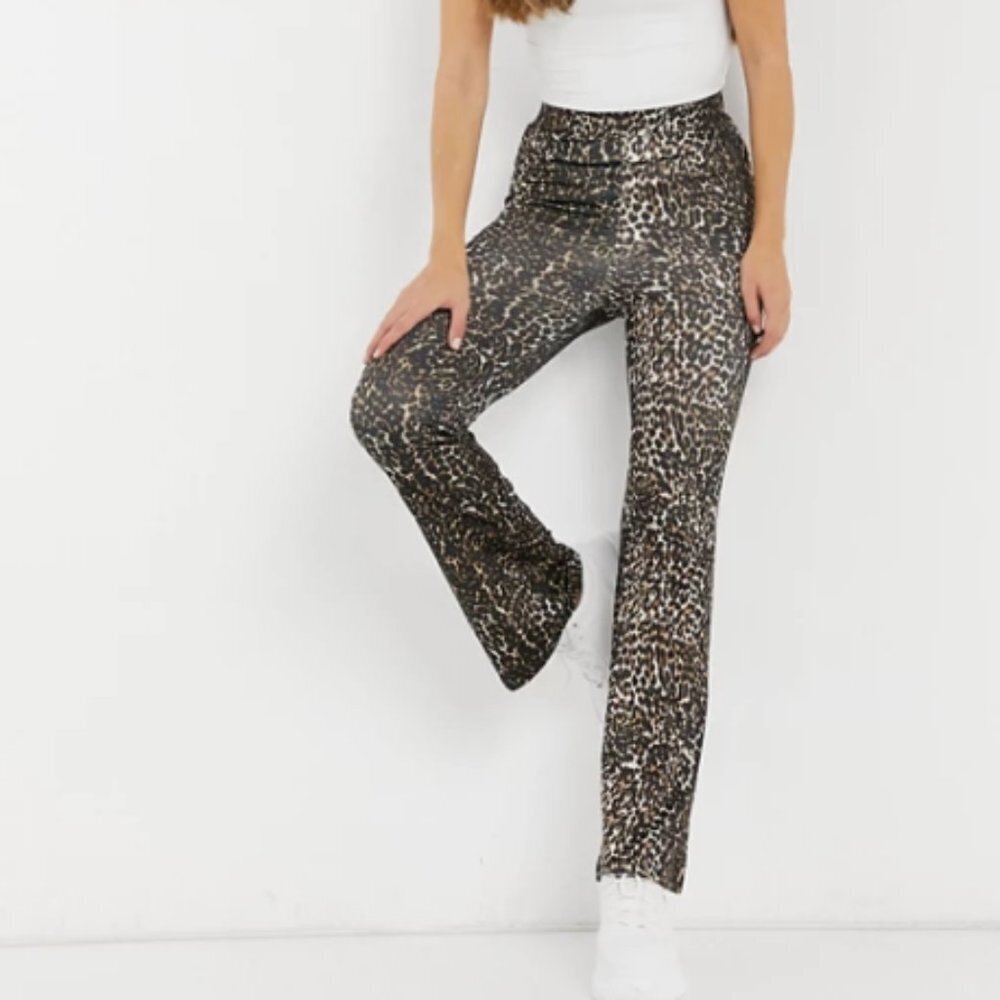 NEW LOOK Women's Leopard Print Flare Pants - US 4